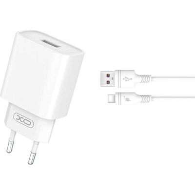 xO Wandladegerät CE02D QC 3.0 18W 1x USB weiss + USB-C Kabel (18 W, 1 Port), USB Ladegerät, Weiss xO Wandladegerät CE02D QC 3.0 18W 1x USB weiss + USB-C Kabel (18 W, 1 Port), USB Ladegerät, Weiss
