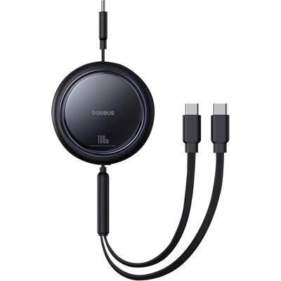 Baseus Kabel USB-C 2W1 Bright Mirror, C+C / 100W / 1m (czarny) (1 m, 100 W), USB Kabel Baseus Kabel USB-C 2W1 Bright Mirror, C+C / 100W / 1m (czarny) (1 m, 100 W), USB Kabel