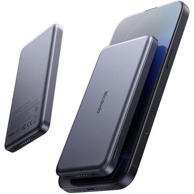 Mcdodo - Magnetic Power Bank Meta Series (MC-3781) - 10000mAh, 20W, Ultra-Thin Design - Black (10000 mAh, 20 W), Powerbank, Schwarz Mcdodo - Magnetic Power Bank Meta Series (MC-3781) - 10000mAh, 20W, Ultra-Thin Design - Black (10000 mAh, 20 W), Powerbank, Schwarz