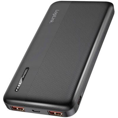 LogiLink Mobile Powerbank (10000 mAh, 18 W), Powerbank, Schwarz LogiLink Mobile Powerbank (10000 mAh, 18 W), Powerbank, Schwarz