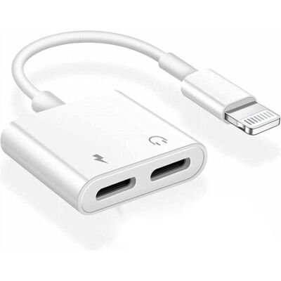 SiGN Adapter Lightning to Double Lightning, 5V, 2A, 10cm - Charge and Listen, Mobilgerät Adapter, Weiss SiGN Adapter Lightning to Double Lightning, 5V, 2A, 10cm - Charge and Listen, Mobilgerät Adapter, Weiss