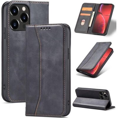 Hurtel Magnet Fancy Case Hülle für iPhone 14 Pro Max Flip Cover Wallet Ständer schwarz (Apple iPhone 14 Pro Max), Smartphone Hülle, Schwarz Hurtel Magnet Fancy Case Hülle für iPhone 14 Pro Max Flip Cover Wallet Ständer schwarz (Apple iPhone 14 Pro Max), Smartphone Hülle, Schwarz
