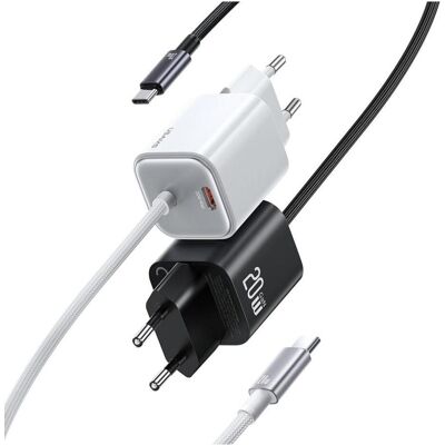 Usams Ładowarka sieciowa JC Series CC261 20W GaN Mini Fast Charger 2xUSB-C biały (20 W, 2 Ports), USB Ladegerät, Weiss Usams Ładowarka sieciowa JC Series CC261 20W GaN Mini Fast Charger 2xUSB-C biały (20 W, 2 Ports), USB Ladegerät, Weiss