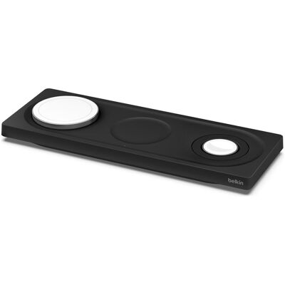 Belkin BoostCharge Pro 3-in-1-Ladepad mit MagSafe (15 W), Wireless Charger, Schwarz Belkin BoostCharge Pro 3-in-1-Ladepad mit MagSafe (15 W), Wireless Charger, Schwarz