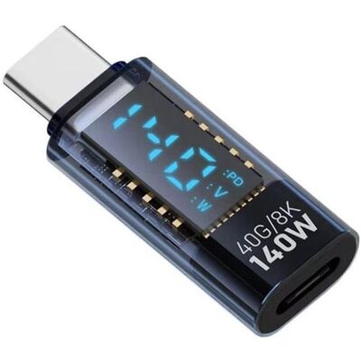 PowerGuard USB-C Adapter LED Volt Watt Display up to 140W 40Gbps 8K PD 3.1 (USB-C), Mobilgerät Adapter, Schwarz PowerGuard USB-C Adapter LED Volt Watt Display up to 140W 40Gbps 8K PD 3.1 (USB-C), Mobilgerät Adapter, Schwarz