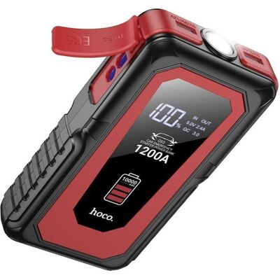 Hoco Power bank powerbank 10000 mAh with car emergency starter 2,4A 18W QS3 black (10000 mAh, 18 W), Powerbank, Schwarz Hoco Power bank powerbank 10000 mAh with car emergency starter 2,4A 18W QS3 black (10000 mAh, 18 W), Powerbank, Schwarz