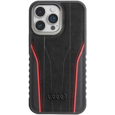Audi Genuine Leather MagSafe iPhone 14 Pro 6.1" czarno-czerwony/black-red hardcase AU-TPUPCMIP14P-R8 (Apple iPhone 14 Pro), Smartphone Hülle, Schwarz, Rot Audi Genuine Leather MagSafe iPhone 14 Pro 6.1" czarno-czerwony/black-red hardcase AU-TPUPCMIP14P-R8 (Apple iPhone 14 Pro), Smartphone Hülle, Schwarz, Rot