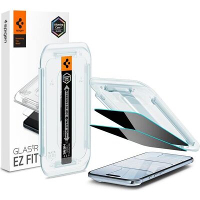 Spigen Glas.tR EZ-FIT (2 pack) (2 Stk., Apple iPhone Air), Smartphone Schutzfolie, Transparent, Schwarz Spigen Glas.tR EZ-FIT (2 pack) (2 Stk., Apple iPhone Air), Smartphone Schutzfolie, Transparent, Schwarz