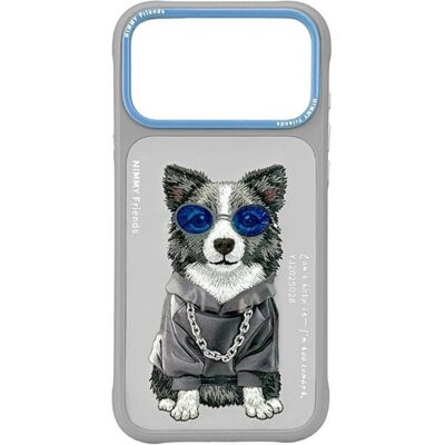 Audi Etui Nimmy Glasses Cool Dog do iPhone 17 Pro Max szary (Apple iPhone 17 Pro Max), Smartphone Hülle, Grau Audi Etui Nimmy Glasses Cool Dog do iPhone 17 Pro Max szary (Apple iPhone 17 Pro Max), Smartphone Hülle, Grau