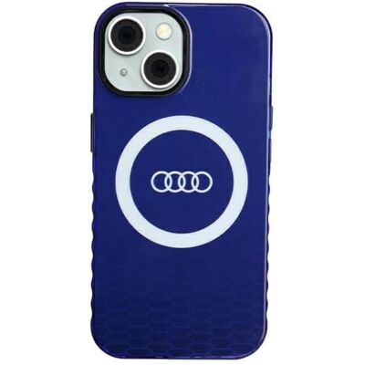 Audi IML Big Logo MagSafe Case iPhone 15 / 14 / 13 6.1" niebieski/navy blue hardcase AU-IMLMIP15-Q5/ (Apple iPhone 15), Smartphone Hülle, Blau Audi IML Big Logo MagSafe Case iPhone 15 / 14 / 13 6.1" niebieski/navy blue hardcase AU-IMLMIP15-Q5/ (Apple iPhone 15), Smartphone Hülle, Blau
