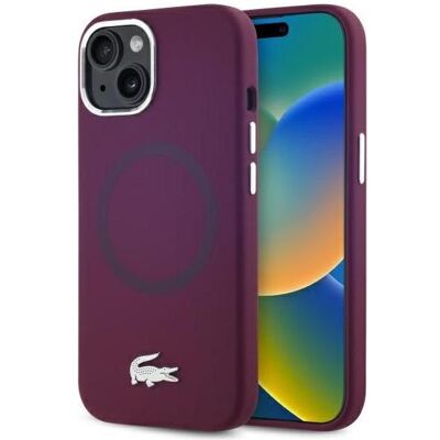 Lacoste LCHMP15SSMAR iPhone 15 6.1" bordeaux hardcase Silicone Croco Logo MagSafe (Apple iPhone 15), Smartphone Hülle, Rot Lacoste LCHMP15SSMAR iPhone 15 6.1" bordeaux hardcase Silicone Croco Logo MagSafe (Apple iPhone 15), Smartphone Hülle, Rot