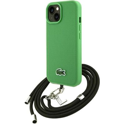Lacoste Etui Iconic Petit Pique Crossbody Cord MagSafe do iPhone 15 zielony, Handykette, Grün Lacoste Etui Iconic Petit Pique Crossbody Cord MagSafe do iPhone 15 zielony, Handykette, Grün