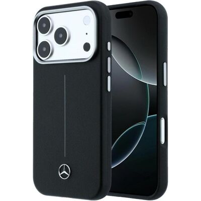 Mercedes Case Leather Semi Wrap Iconic Line MagSafe for iPhone 17 Pro Max black (Apple iPhone 17 Pro Max), Smartphone Hülle, Schwarz Mercedes Case Leather Semi Wrap Iconic Line MagSafe for iPhone 17 Pro Max black (Apple iPhone 17 Pro Max), Smartphone Hülle, Schwarz