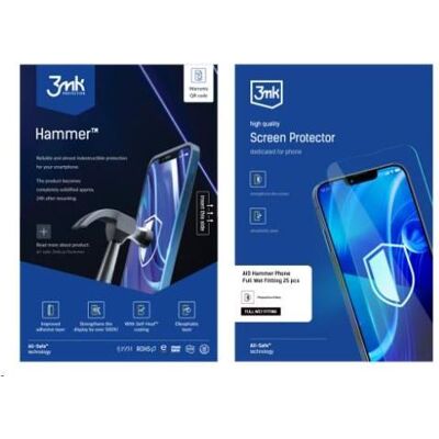 3MK All-Safe - AIO Hammer Phone Full Wet Fitting 25 pcs (Universal), Smartphone Hülle 3MK All-Safe - AIO Hammer Phone Full Wet Fitting 25 pcs (Universal), Smartphone Hülle