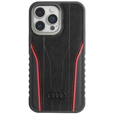 Audi Genuine Leather MagSafe iPhone 15 Pro Max 6.7" czarno-czerwony/black-red hardcase AU-TPUPCMIP15 (Apple iPhone 15 Pro Max), Smartphone Hülle, Rot, Schwarz Audi Genuine Leather MagSafe iPhone 15 Pro Max 6.7" czarno-czerwony/black-red hardcase AU-TPUPCMIP15 (Apple iPhone 15 Pro Max), Smartphone Hülle, Rot, Schwarz