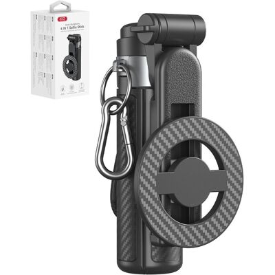 xO Selfie-Stick mit Bluetooth und Stativ, Modell SS25, schwarz, magnetisch für MagSafe, 64 cm, Selfie Stick, Schwarz xO Selfie-Stick mit Bluetooth und Stativ, Modell SS25, schwarz, magnetisch für MagSafe, 64 cm, Selfie Stick, Schwarz
