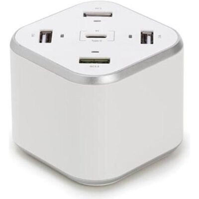 HQ Power SMART USB Station mit 3 x USB + 1 x USB Fast Charge QC 3.0 + 1 x Type-C Ausgänge - max. 9,6 A - m... (48 W, 5 Ports), USB Ladegerät, Weiss HQ Power SMART USB Station mit 3 x USB + 1 x USB Fast Charge QC 3.0 + 1 x Type-C Ausgänge - max. 9,6 A - m... (48 W, 5 Ports), USB Ladegerät, Weiss