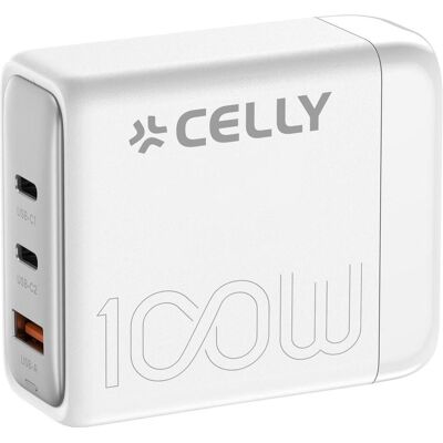 Celly Power Station 100W (PRO POWER) (100 W, 3 Ports), USB Ladegerät, Weiss Celly Power Station 100W (PRO POWER) (100 W, 3 Ports), USB Ladegerät, Weiss