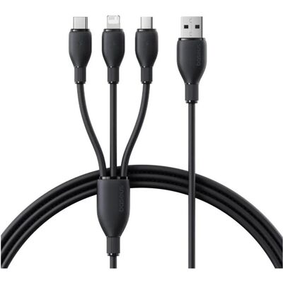 Baseus Ultra-Fast One-for-Three Schnellladekabel USB-A zu M+L+C 3.5A 0.8m Cosmic Black (0.80 m, USB 3.2 Gen 1, 42 W), USB Kabel Baseus Ultra-Fast One-for-Three Schnellladekabel USB-A zu M+L+C 3.5A 0.8m Cosmic Black (0.80 m, USB 3.2 Gen 1, 42 W), USB Kabel