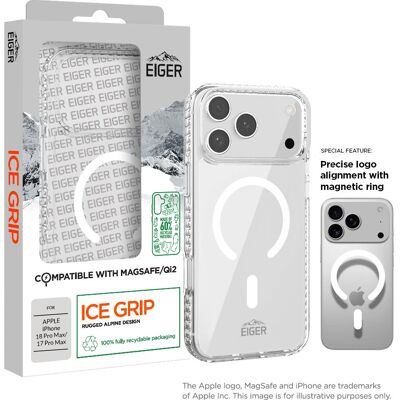 Eiger Ice Grip MagSafe (Apple iPhone 17 Pro Max, Apple iPhone 18 Pro Max), Smartphone Hülle, Transparent Eiger Ice Grip MagSafe (Apple iPhone 17 Pro Max, Apple iPhone 18 Pro Max), Smartphone Hülle, Transparent