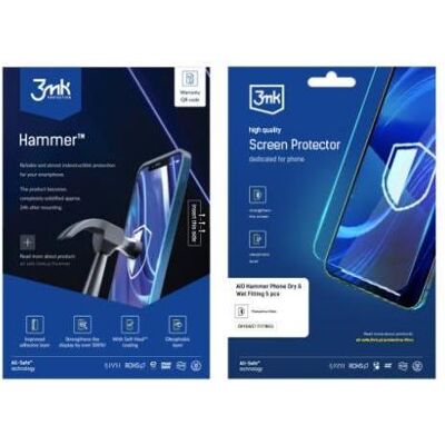 3MK All-In-One Hammer Phone suchy/mokry montaż 5 szt., Weiteres Smartphone Zubehör 3MK All-In-One Hammer Phone suchy/mokry montaż 5 szt., Weiteres Smartphone Zubehör