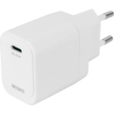 Deltaco 20W USB-C Wandladegerät - Weiß Deltaco 20W USB-C Wandladegerät - Weiß