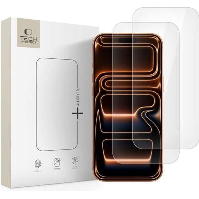 Tech-Protect Glass Fit+ 2er-Pack (2 Stk., Apple iPhone 16 Pro, Apple iPhone 17, Apple iPhone 17 Pro), Smartphone Schutzfolie, Transparent Tech-Protect Glass Fit+ 2er-Pack (2 Stk., Apple iPhone 16 Pro, Apple iPhone 17, Apple iPhone 17 Pro), Smartphone Schutzfolie, Transparent