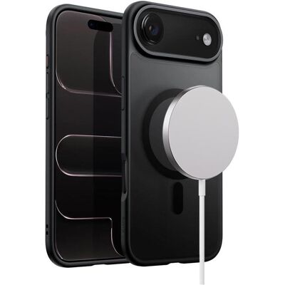 Crong Hybrid Frost MAG Cover Case with MagSafe for iPhone Air - Frosted Black (Apple iPhone Air), Smartphone Hülle, Schwarz, Transparent Crong Hybrid Frost MAG Cover Case with MagSafe for iPhone Air - Frosted Black (Apple iPhone Air), Smartphone Hülle, Schwarz, Transparent