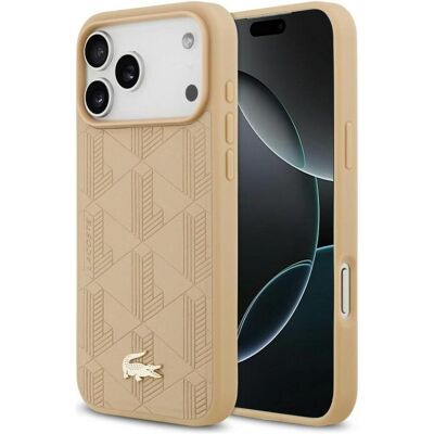 Lacoste iPhone 17 Pro Max Back-Cover hul - MagSafe - Monogramme Print With Gold Logo - Beige (Apple iPhone 17 Pro Max), Smartphone Hülle, Beige Lacoste iPhone 17 Pro Max Back-Cover hul - MagSafe - Monogramme Print With Gold Logo - Beige (Apple iPhone 17 Pro Max), Smartphone Hülle, Beige