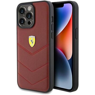 Acer Ferrari FEHCP15XRDUR iPhone 15 Pro Max 6.7" czerwony/red hardcase Leather Stitched Lines (Apple iPhone 15 Pro Max), Smartphone Hülle, Rot Acer Ferrari FEHCP15XRDUR iPhone 15 Pro Max 6.7" czerwony/red hardcase Leather Stitched Lines (Apple iPhone 15 Pro Max), Smartphone Hülle, Rot