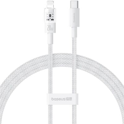 Baseus - Data Cable Gem (P10373001211-01) - USB-C to Lightning, Fast Charging 20W, 2m - Moon White (2 m, USB 3.2 Gen 2, 20 W), USB Kabel Baseus - Data Cable Gem (P10373001211-01) - USB-C to Lightning, Fast Charging 20W, 2m - Moon White (2 m, USB 3.2 Gen 2, 20 W), USB Kabel