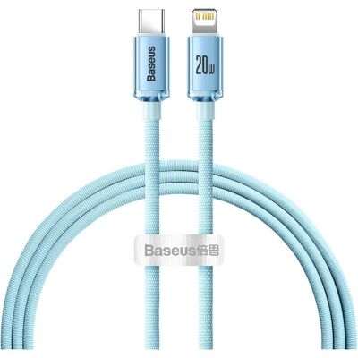 Baseus Crystal Shine Series Fast Charging Data Cable Type-C to iP 20W 1.2m Sky Blue (1.20 m, USB 2.0, 20 W), USB Kabel Baseus Crystal Shine Series Fast Charging Data Cable Type-C to iP 20W 1.2m Sky Blue (1.20 m, USB 2.0, 20 W), USB Kabel