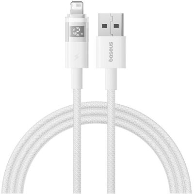 Baseus USB-A to Lightning Cable Display 2, 18W, 2.4A, 1m, White (1 m, USB 2.0, 18 W), USB Kabel Baseus USB-A to Lightning Cable Display 2, 18W, 2.4A, 1m, White (1 m, USB 2.0, 18 W), USB Kabel