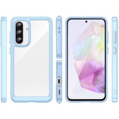 Hurtel Back panel cover Outer Space Case for Samsung Galaxy A56 Cover with Flexible Frame - Blue (Samsung Galaxy A56), Smartphone Hülle, Blau, Transparent Hurtel Back panel cover Outer Space Case for Samsung Galaxy A56 Cover with Flexible Frame - Blue (Samsung Galaxy A56), Smartphone Hülle, Blau, Transparent