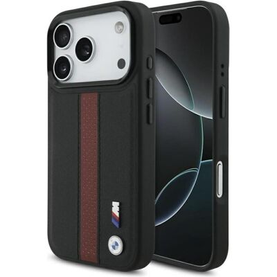 BMW Etui M Perforated Stripe Logo MagSafe do iPhone 17 Pro czerwony (Apple iPhone 17 Pro), Smartphone Hülle, Rot BMW Etui M Perforated Stripe Logo MagSafe do iPhone 17 Pro czerwony (Apple iPhone 17 Pro), Smartphone Hülle, Rot