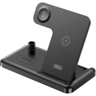 xO WX033 3in1 15W Wireless Magsafe Qi Charger Stand for iPhone Watch Airpods and other devices (15 W), Wireless Charger, Schwarz xO WX033 3in1 15W Wireless Magsafe Qi Charger Stand for iPhone Watch Airpods and other devices (15 W), Wireless Charger, Schwarz