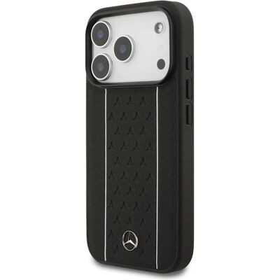 Mercedes Leather Star Pattern Stripes MagSafe Case for iPhone 17 Pro Black (Apple iPhone 17 Pro), Smartphone Hülle, Schwarz Mercedes Leather Star Pattern Stripes MagSafe Case for iPhone 17 Pro Black (Apple iPhone 17 Pro), Smartphone Hülle, Schwarz