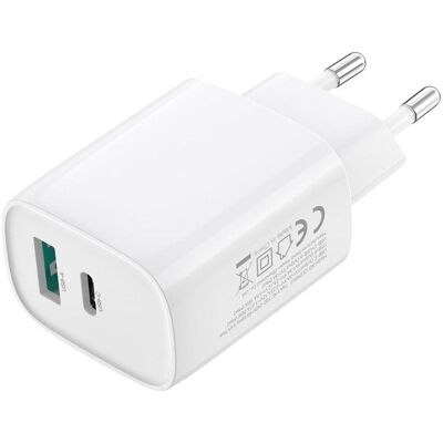xO Wandladegerät CE29 PD 20W 1x USB-C 1x USB weiss + Kabel USB-C - USB-C (20 W, 2 Ports), USB Ladegerät, Weiss xO Wandladegerät CE29 PD 20W 1x USB-C 1x USB weiss + Kabel USB-C - USB-C (20 W, 2 Ports), USB Ladegerät, Weiss