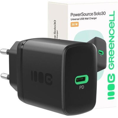 GREEN CELL GC CHARB-30C-B - USB-C Ladegerät 30W Schwarz GREEN CELL GC CHARB-30C-B - USB-C Ladegerät 30W Schwarz