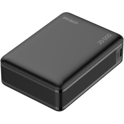 Deltaco Power bank 20 000 mAh, PD 65 W for charging laptop, black (20000 mAh, 65 W, 77 Wh), Powerbank, Schwarz Deltaco Power bank 20 000 mAh, PD 65 W for charging laptop, black (20000 mAh, 65 W, 77 Wh), Powerbank, Schwarz