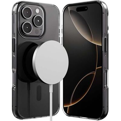 Crong MagSafe Hülle iPhone 16 Pro massiv edel (Apple iPhone 16 Pro), Smartphone Hülle, Schwarz Crong MagSafe Hülle iPhone 16 Pro massiv edel (Apple iPhone 16 Pro), Smartphone Hülle, Schwarz