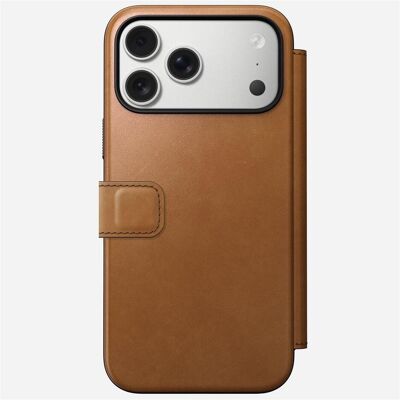 Nomad Modern Leather Folio - Lederhülle für das iPhone (Apple iPhone 17 Pro Max), Smartphone Hülle, Braun Nomad Modern Leather Folio - Lederhülle für das iPhone (Apple iPhone 17 Pro Max), Smartphone Hülle, Braun
