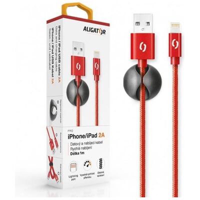 Aligator PREMIUM Datový kabel, Lightning Äervený, USB Kabel Aligator PREMIUM Datový kabel, Lightning Äervený, USB Kabel