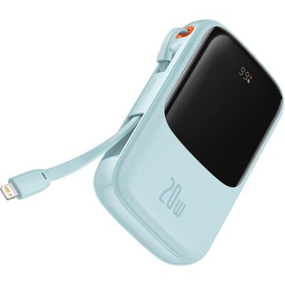 Baseus Powerbank Qpow Pro, 20000mAh, 20W, QC + PD, Blue (20000 mAh, 20 W), Powerbank, Blau Baseus Powerbank Qpow Pro, 20000mAh, 20W, QC + PD, Blue (20000 mAh, 20 W), Powerbank, Blau