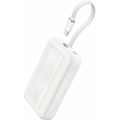 Anker Power bank Power Bank, Built-In USB-C Cable, 30W A1688H21 10000 mAh White (10000 mAh, 30 W), Powerbank, Weiss Anker Power bank Power Bank, Built-In USB-C Cable, 30W A1688H21 10000 mAh White (10000 mAh, 30 W), Powerbank, Weiss