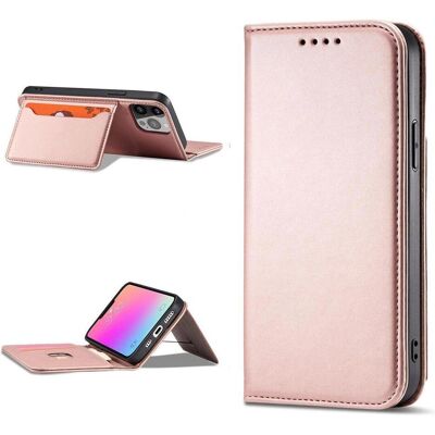 Hurtel iPhone 13 Pro Pink Magnet Kartenschutzhülle - Handy Geldbörse & Ständer Hurtel iPhone 13 Pro Pink Magnet Kartenschutzhülle - Handy Geldbörse & Ständer
