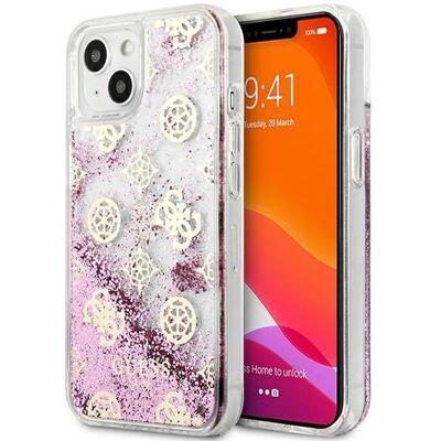 Guess Pfingstrose Flüssig Glitzer - iPhone 13 mini Hülle Guess Pfingstrose Flüssig Glitzer - iPhone 13 mini Hülle