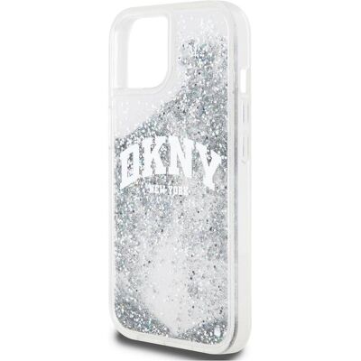 DKNY Weißes Liquid Glitter Big Logo iPhone Hülle - Smartphone Cover DKNY Weißes Liquid Glitter Big Logo iPhone Hülle - Smartphone Cover