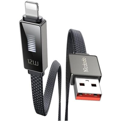 Mcdodo - Data Cable Rythm Series (CA-4970) - USB-A to Lightning, 3A, LED Display, 1.2m - Black (1.20 m), USB Kabel Mcdodo - Data Cable Rythm Series (CA-4970) - USB-A to Lightning, 3A, LED Display, 1.2m - Black (1.20 m), USB Kabel