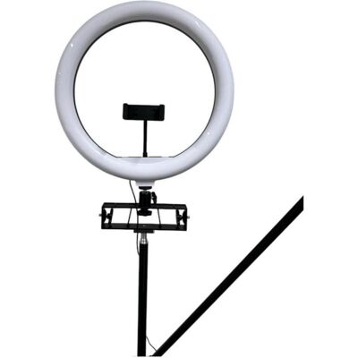 iLike S12 LED Selfie 31cm Ring Light Lamp + Tripod Stand 2.1m + Shelf&3x phone / Mic Holder, Selfie Stick, Schwarz iLike S12 LED Selfie 31cm Ring Light Lamp + Tripod Stand 2.1m + Shelf&3x phone / Mic Holder, Selfie Stick, Schwarz